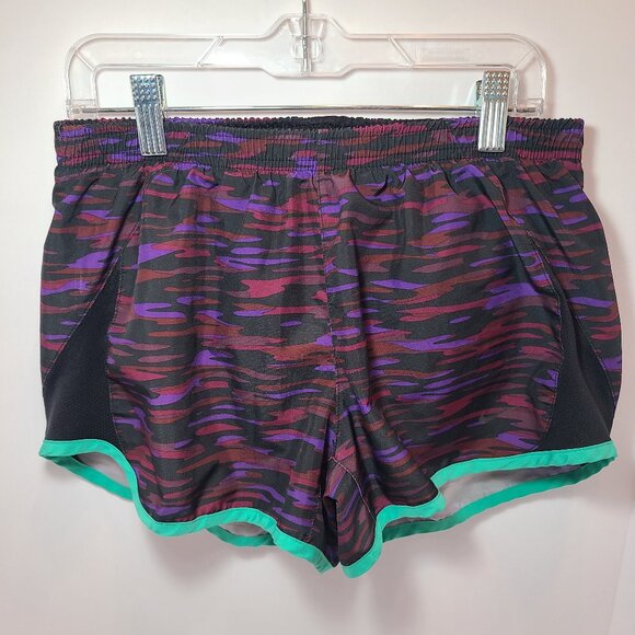 Nike Tempo Dri-FIT Running Shorts – Purple Camo with Teal Trim, Size Small - Picture 2 of 5